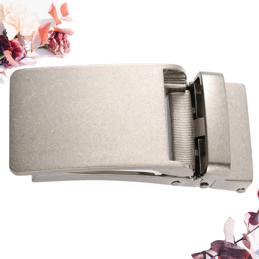 مشبك تلقائي من خليط معدني للرجال للأحزمة، مشبك حزام بسقاطة فضية، حزام بديل قابل للتعديل، أبازيم حزام للرجال #4