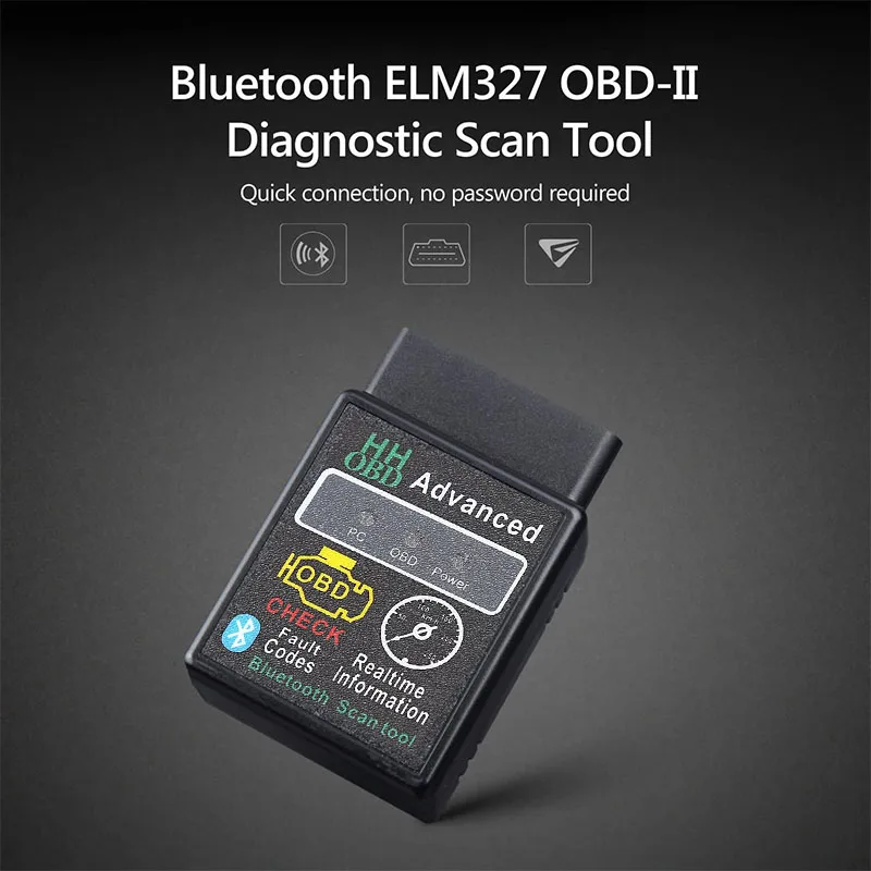 Extractme OBD2 HH OBD ELM327 V2.1 Bluetooth OBDII CAN BUS Check Engine Car Auto Diagnostic Scanner Tool Adapter For Android