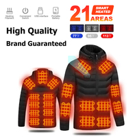 USB Heated Hiking Jacket for Women, Warm Vest, Self-Heating Coat, Winter Cotton Clothes, Skiing, Campining  21 Areas