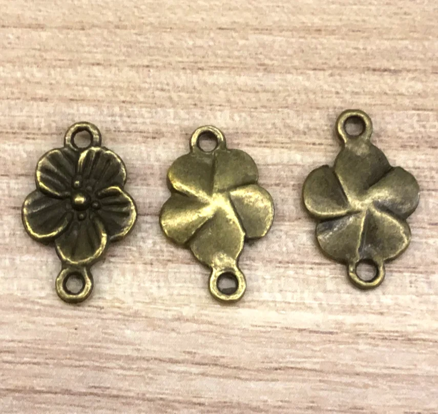 

20pcs 17*11mm Alloy metal flower connector for DIY findings handmade accessories HW2583