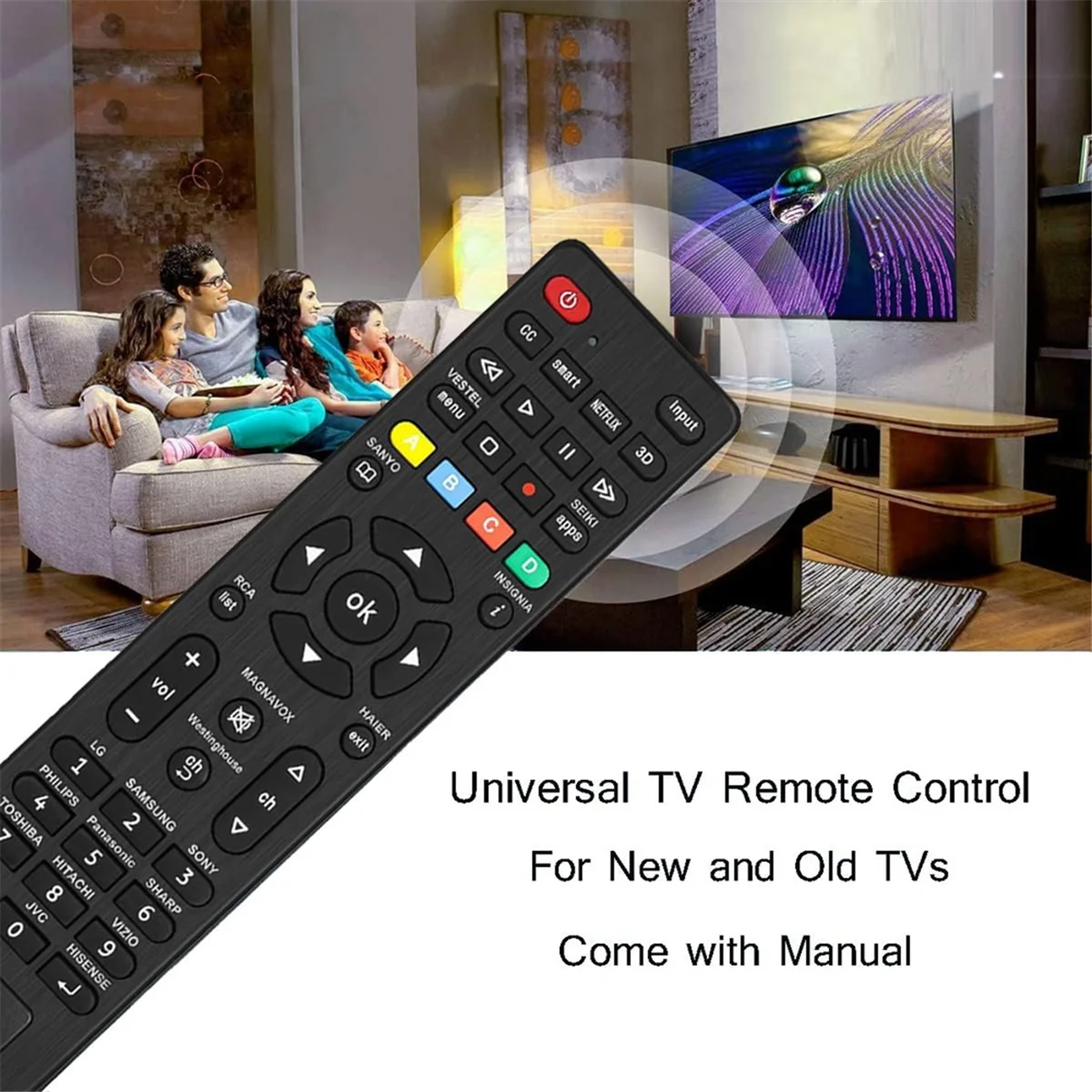 Universal TV Remote Replacement Compatible for Magnavox RCA JVC TCL Westinghouse for Philips Panasonic and More&L47R