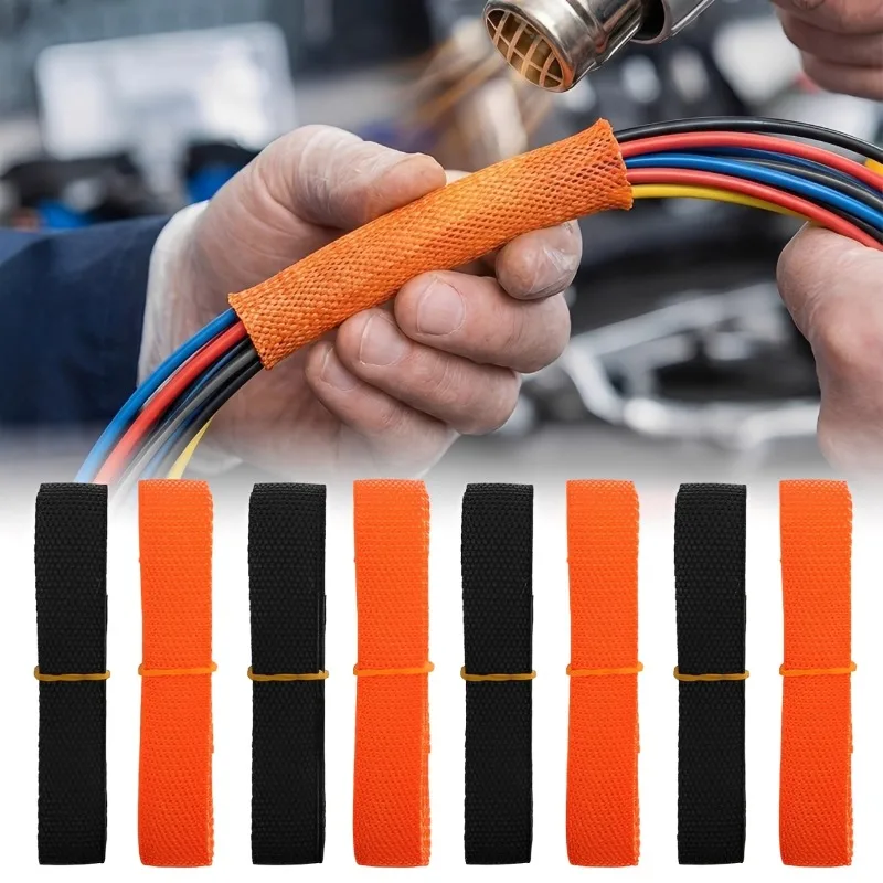 

Braided Cable Sleeving Heat Shrink Tubing Insulated Flame Retardant Expandable Protect Cover Organizer Shrink Braided Sleeving