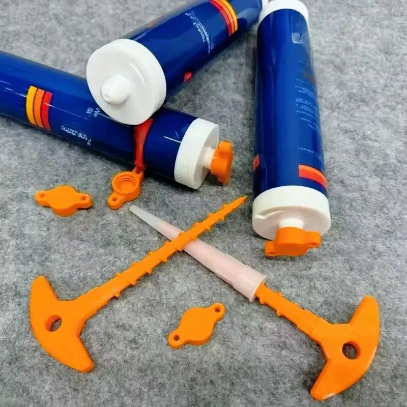 2pcs Sealant Nozzle Cleaner & Cap - Prevents Drying for Glass Caulk Tubes, Fits Standard Sizes, Handy DIY Tool