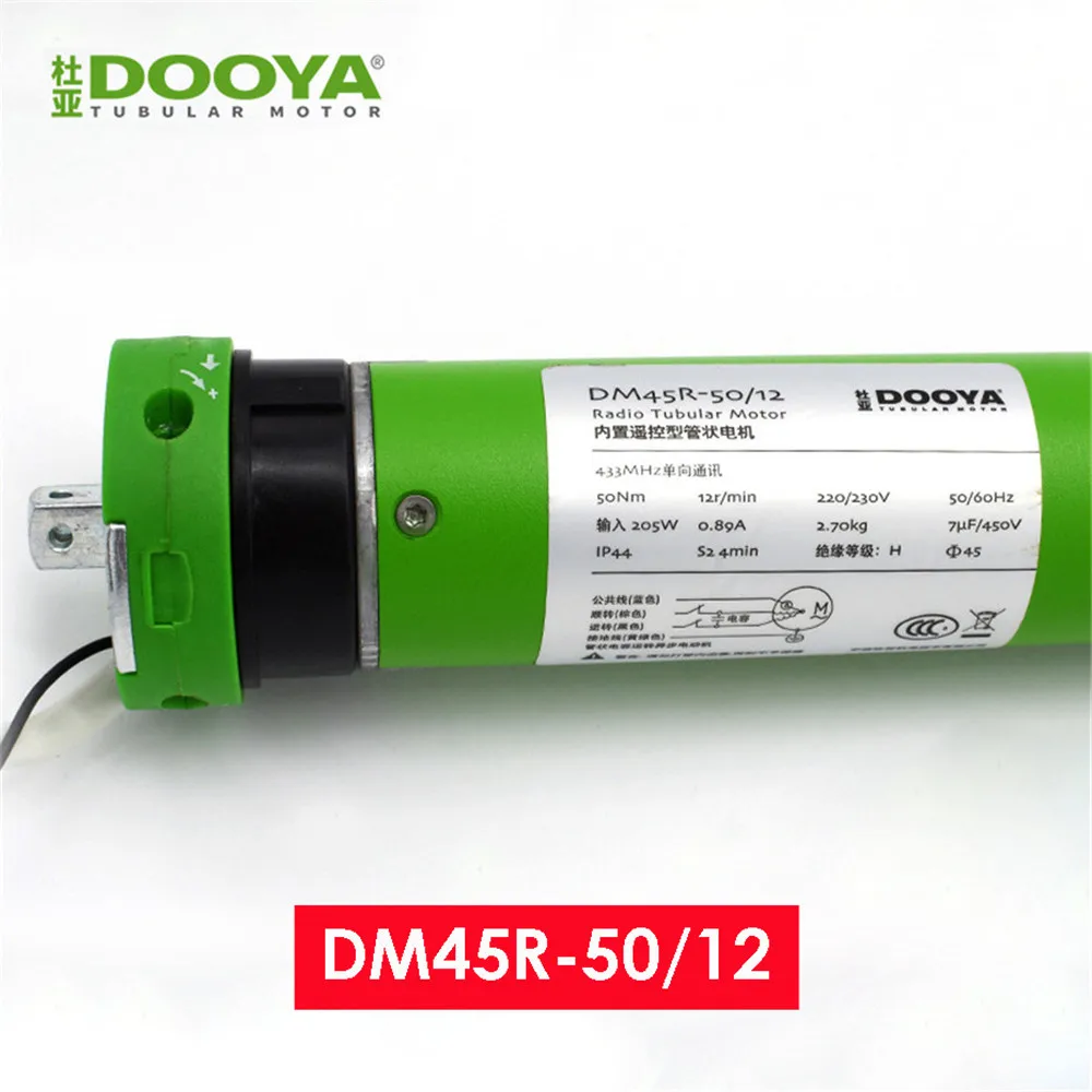 Dooya Rolling Tubular Motor DM45R/DM45S 50/12,220/230V 50/60Hz,Rf433/4 Wire Tubular Motor for Rolling Blinds/Canopy/Lift System