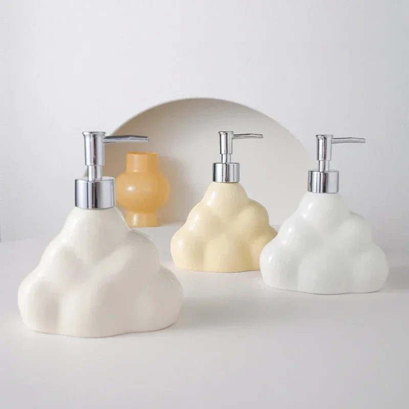 

Cloud Shape Ceramic Liquid Soap Dispenser Pressing Bottle Bathroom Shampoo Shower Gel Dispensing Bottle BathroomAccessories Gift