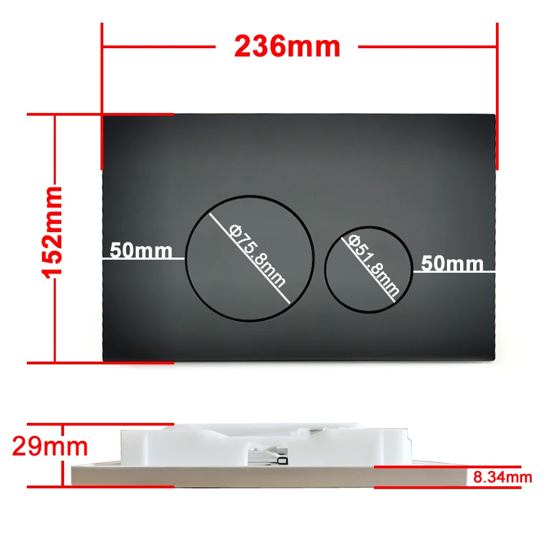 Dual-Flush Actuator Plate for Concealed Cisterns Toilet flush  Button