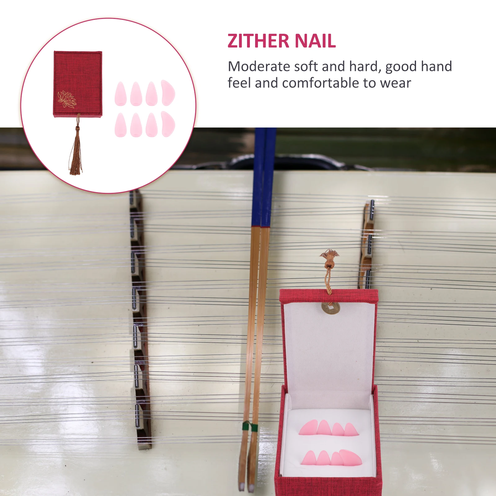 

1 set 1 Set Crystal Fake Nails For Guzheng Durable Protective Finger Picks Wear-Resistant Clear Sound Professional Accessories