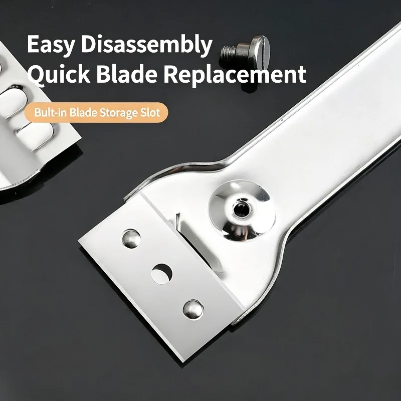Multifunctional Stainless Steel Cleaning Scraper Kitchen Tile Stain Remover Tool Floor Wall Cleaning Blade view 2