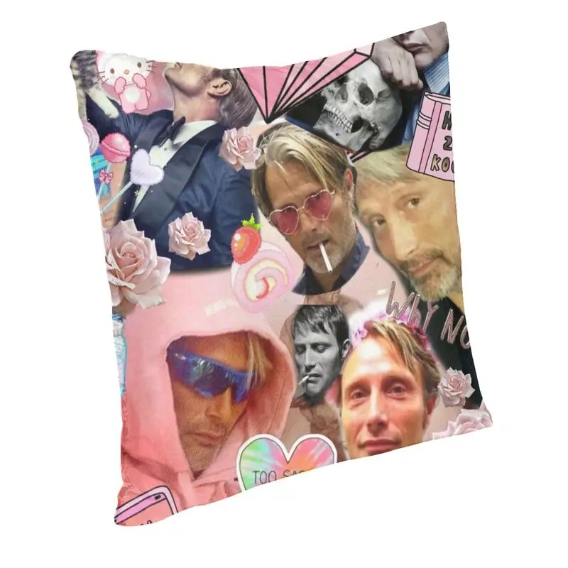 Luxury Hannibal Cushion Cover for Sofa Velvet Mads Mikkelsen Hannibal Face Pillow Case for Living Room Pillowcase