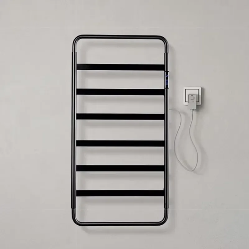 Thermostatic Bathroom Carbon Fibre Smart Electric Heated Rail Towel Clothes Rack Wall Mounted Warmer