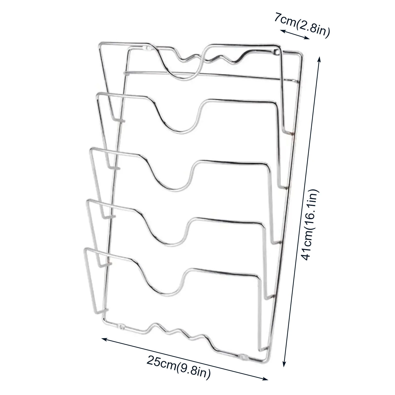 Rack multifuncional sem ferrugem para cozinha, tampa de panela de parede, tampa de 5 camadas, organizador de metal, armazenamento