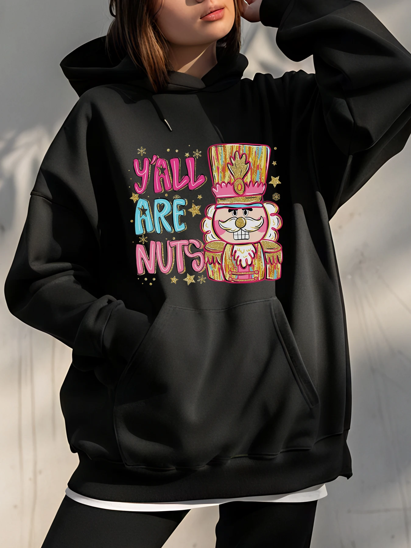 

Толстовка «Щелкунчик» с забавным текстом и деталями со звездами для повседневного ношения