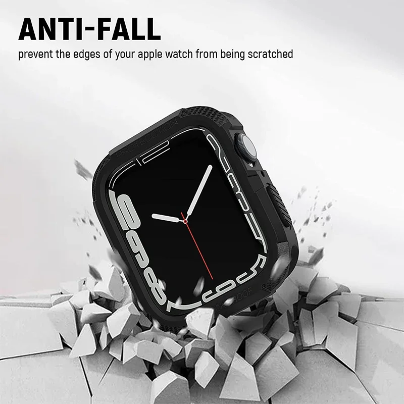 Rugged Cover for Apple Watch Case 44mm 40mm 45mm 41mm 42mm 38mm Se 6 5 3 Accessorie TPU Screen Protector IWatch Serie 7 8 9 Case image 3