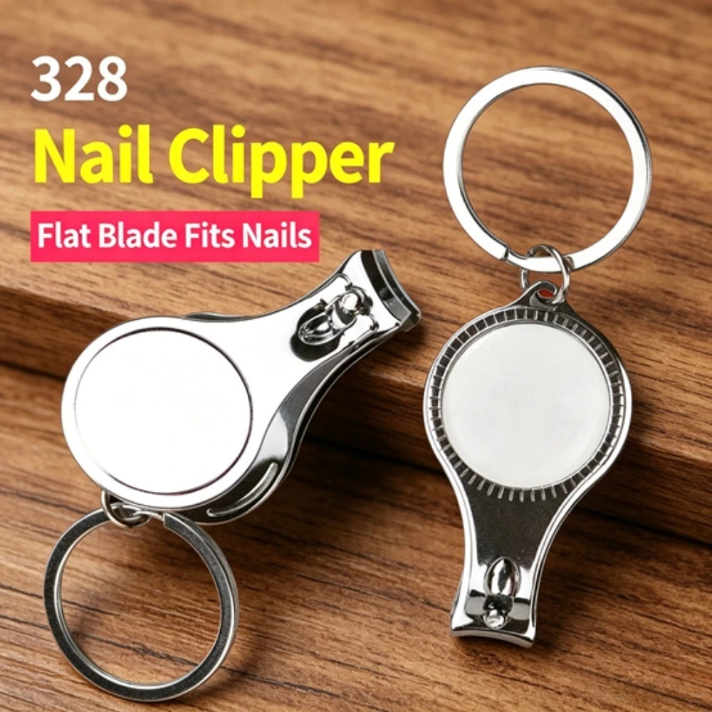 3-in-1 Nagelknipser Schlüsselanhänger Multifunktional Runde Form Flaschenöffner Kering Faltbares Design Metall-Cutter Flaschenöffner Geschenke – Detail 1