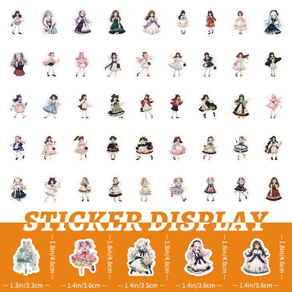 10/30/50/100Pcs Lolita Gril Stickers Schattige Cartoon Meisje Sticker Plakboek Bagage Laptop Telefoon Gitaar Fiets Skateboard Sticker