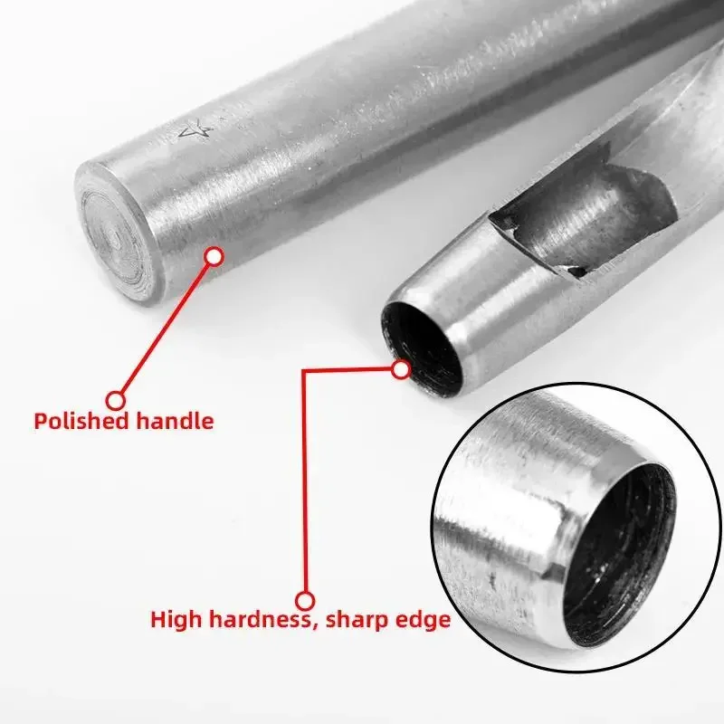 6pcs Leather Hole Punching Tools Steel Hollow Round Hole Puncher - Sharp, Durable Round Cutters For Watch Bands, Belts, Paper image 2