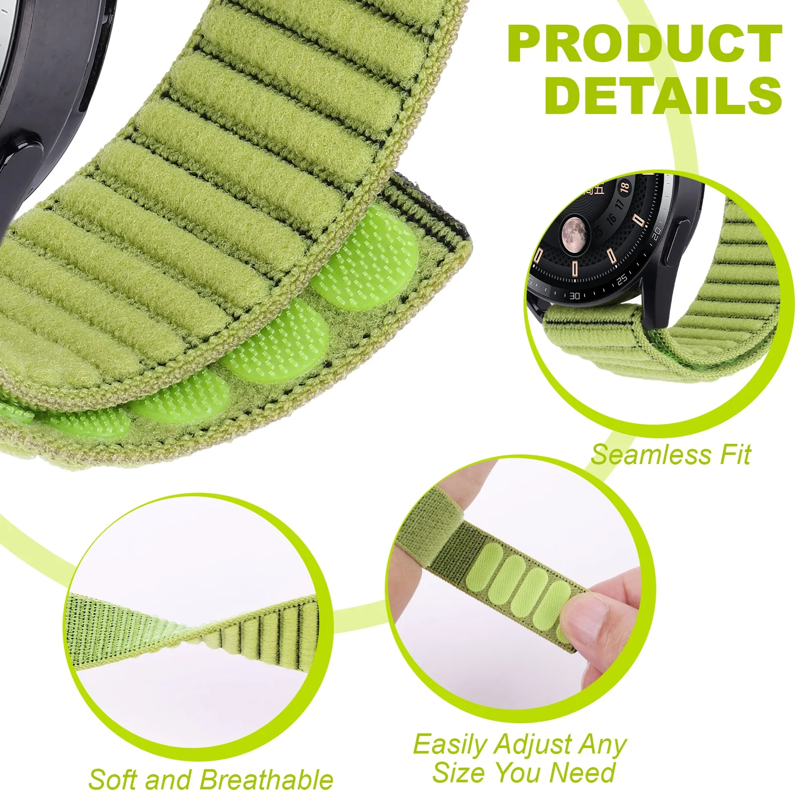 Pulseira de nylon com gancho de 22mm, pulseira para garmin fenix 8 7 6 epix pro 2 forerunner 970 965 955 945 935 570 265 255