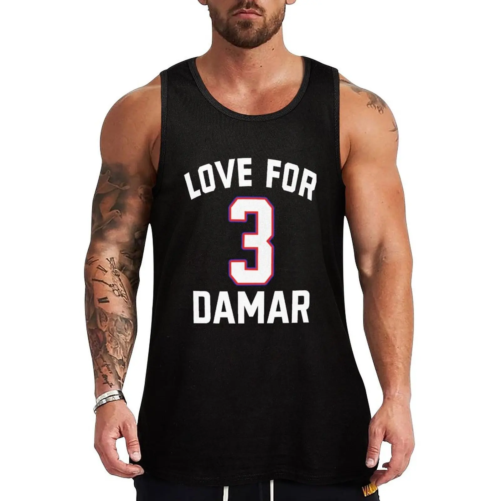LOVE FOR 3 DAMAR, LOVE FOR 3 DAMAR Regata com estampa casual e gráfica sem mangas