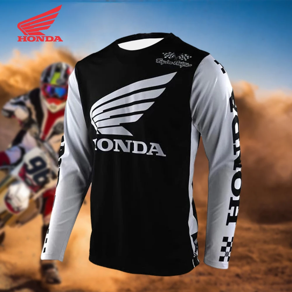 

Men's Honda Dirt Bike Racing Jersey, Quick Dry Breathable Motorcycle Long Sleeve, Comfortable Outdoor Riding Shirt