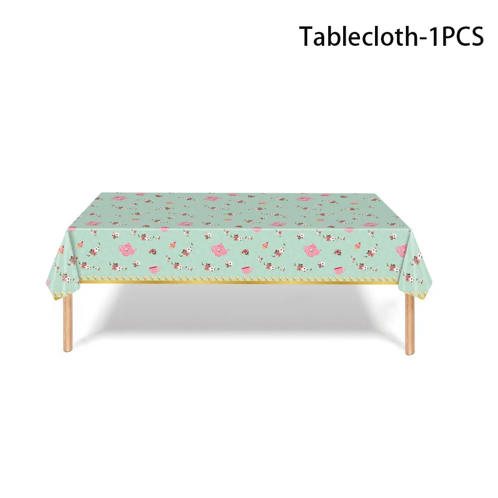 Vintage Blumenmuster Teegeschirr-Set Elegante Rosa Pappteller Tassen Servietten EVJF Mädchen Geburtstag Brautparty Hochzeitsdekoration – Detail 7