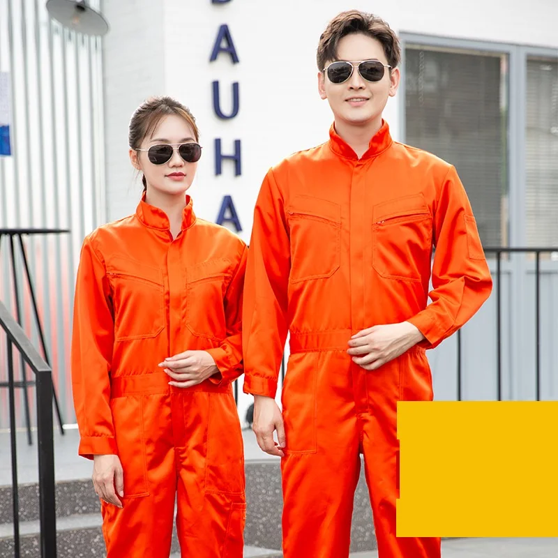 Stand collar work overalls factory workshop working Uniforms auto repairman mechanical labor coveralls working Jumpsuits rompers