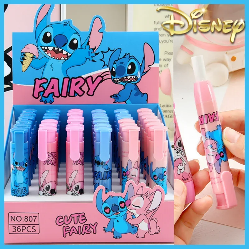 New 36pcs Disney Stitch Press Eraser Cute Writing Drawing Rubber Pencil Erasers Stationery School Supplies Wholesale