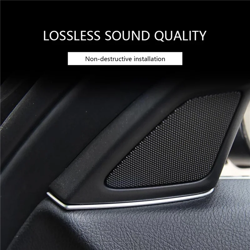 

4X Car Door Panel Audio Horn Cover Tweeter Speaker Loudspeaker Cover Trim For-BMW 5 Series 520 523 F10 2010-2014