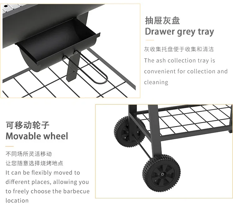 Barbecue grill outdoor grill trolley outdoor camping barbecue hickened bbq American