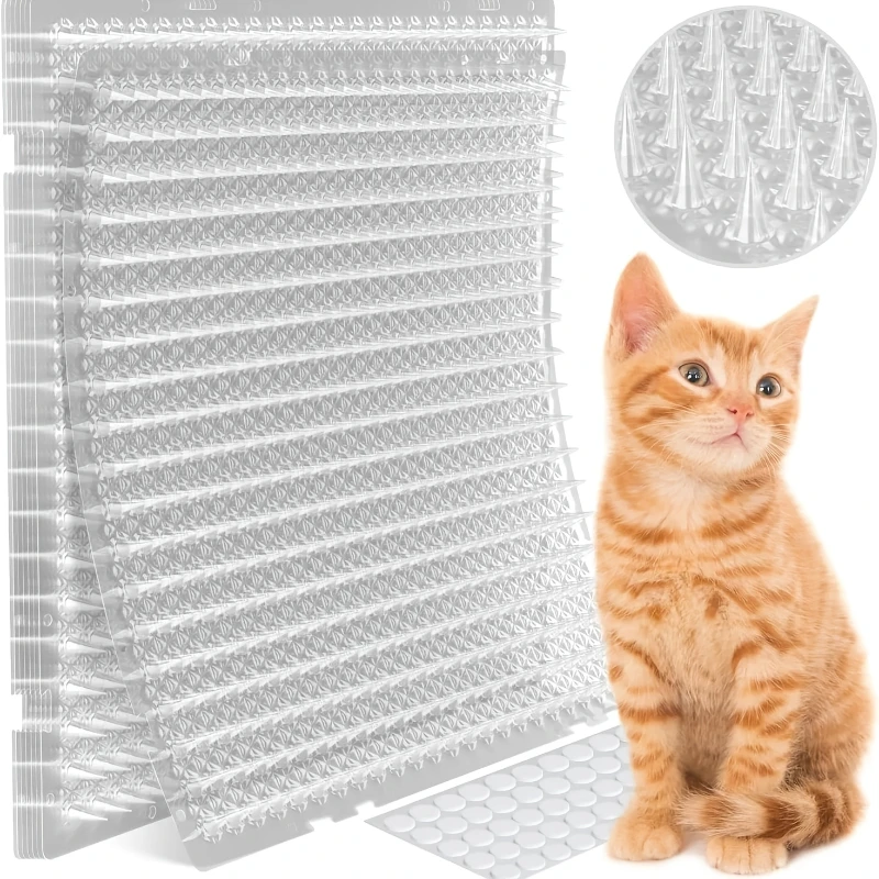 3PCS With Prickle Strips Spikes Straps Keep Cat Dog Away Digging Climbing Pet Supply Pad Anti-Cat Dog Mat Protect Plant view 2