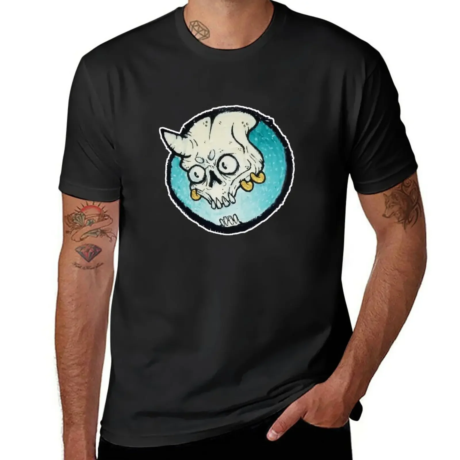 Turquoise Devil Bones T-Shirt quick-drying funnys big and tall t shirts for men