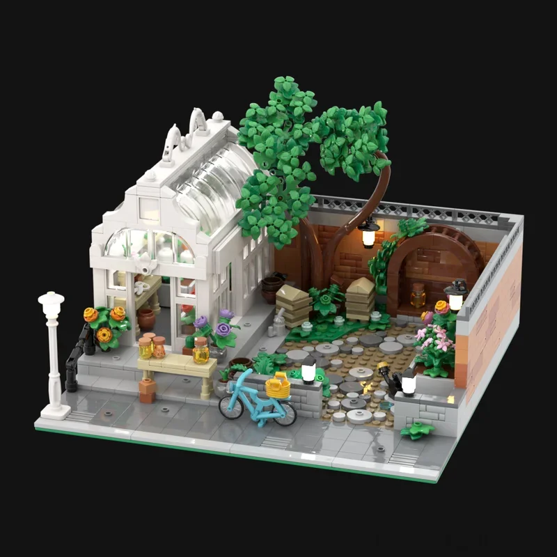 Modelo de Vista da Cidade em Blocos de Montar, Modelo de Jardim da Cidade, Blocos de Tecnologia DIY, Conjuntos de Brinquedos de Construção para Presentes de Férias