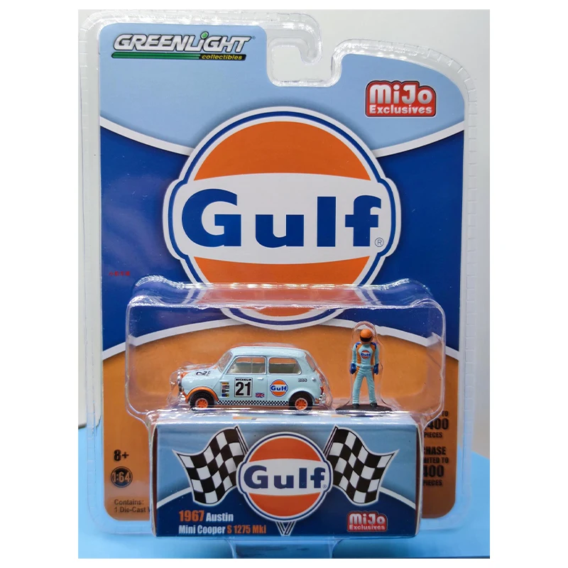 GreenLight 1:64Mini Cooper 2021 Corvette C8 Gulf C10 Pickup Truck Trailer Lift Wrangler Alloy Car Model Kids Toy Holiday Gifty