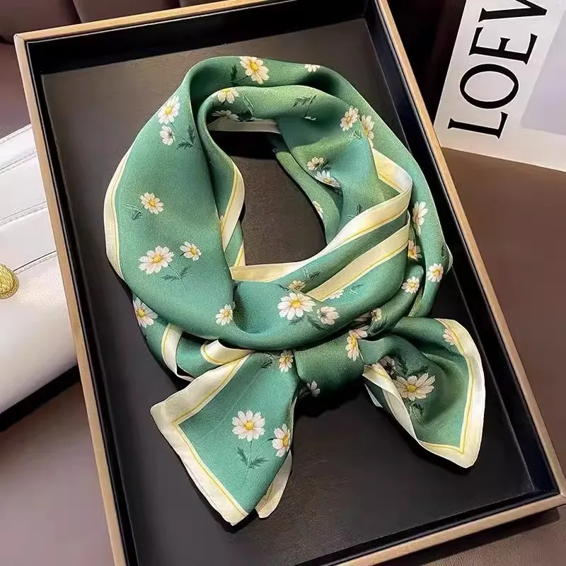 Sciarpa di seta da donna di fascia alta imitazione seta elegante striscia viola sciarpa decorativa versatile a doppio strato a doppia faccia