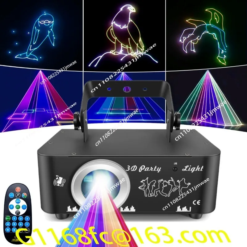 New 3D Full-color Animated Lights, Stage Beams, Cartoon Projection, KTV Bar, Bouncing, Disco, I Party Atmosphere Lights