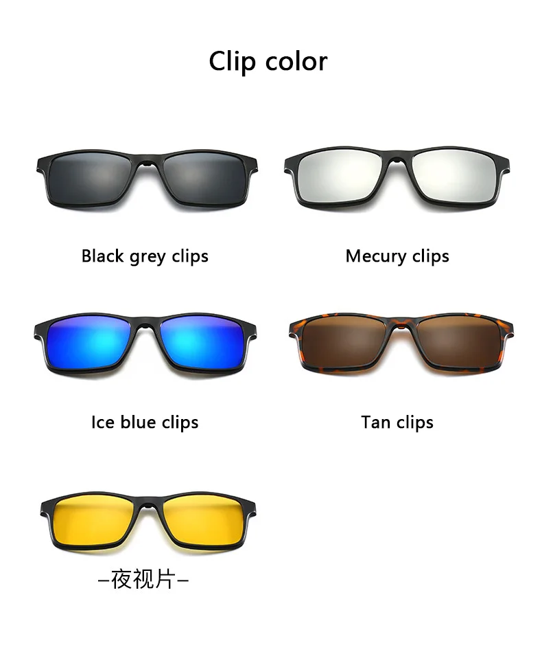 Myopie-Brille 5-teilige Magnetische Befestigung Polarisierte Clip-On-Brille Verstellbare Brille Basketball-Brille 2507A – Detail 12