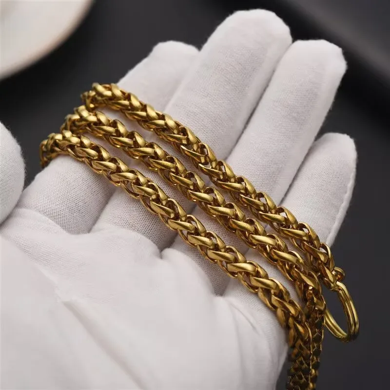 Solid Brass Key connector Men Belt Pants KeychainTrousers Jeans Wallet Chain Metal Bag Chain DIY Leather Crafts Accessories