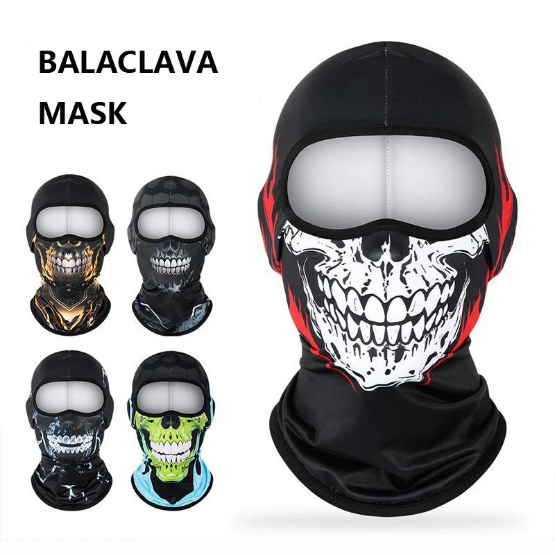 Balaclava Face Mask Moto Clown Ghost Skull Mask Breathable Windproof UV Sun Dust Protective Full Face Cover For Four Seasons