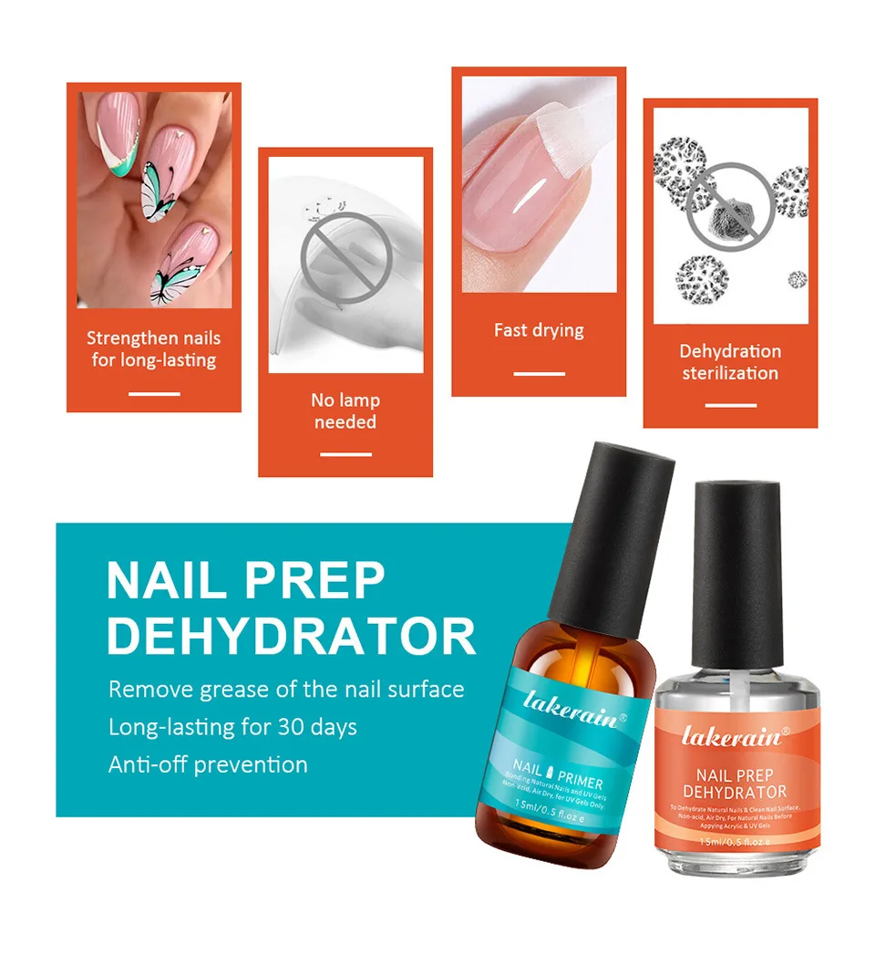 Set di gel per unghie con base liquida per gel per unghie Base per nail art senza acidi per unghie acriliche