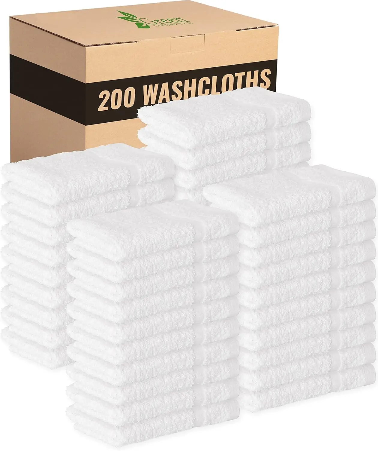 

GREEN LIFESTYLE Washcloths - 12x12 Towels and Washcloths Sets - 100% Pure Cotton Washcloths - Washcloths Bulk (200 Pack)