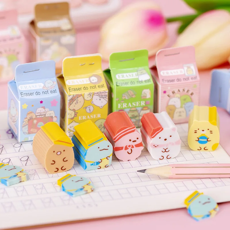 36 pcs/lot Creative Sumikko Gurashi Pencil Eraser Cute Writing Drawing Rubber Erasers Stationery Gifts School Supplies