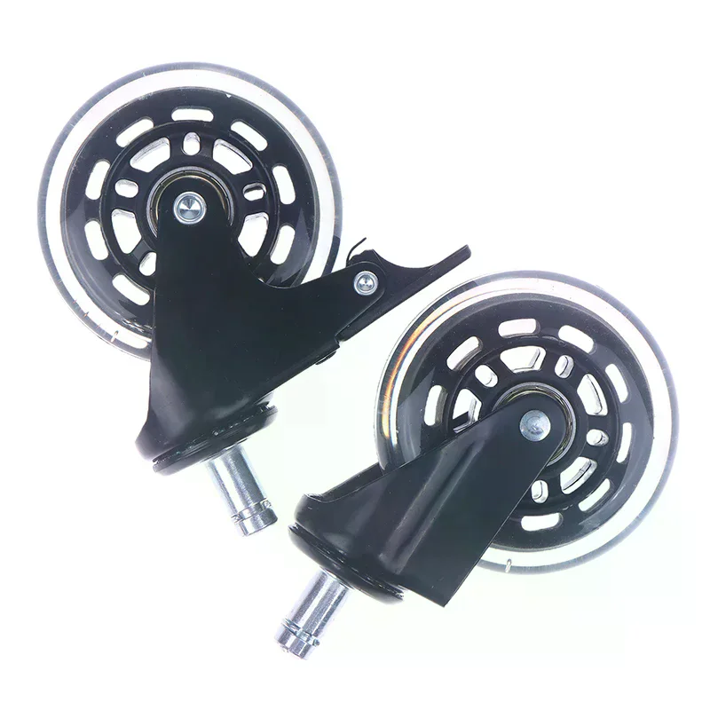 1PCS Office Chair Caster Wheels Heavy Duty & Safe For All Floors Including Hardwood 3" Rubber Replacement For Desk Floor