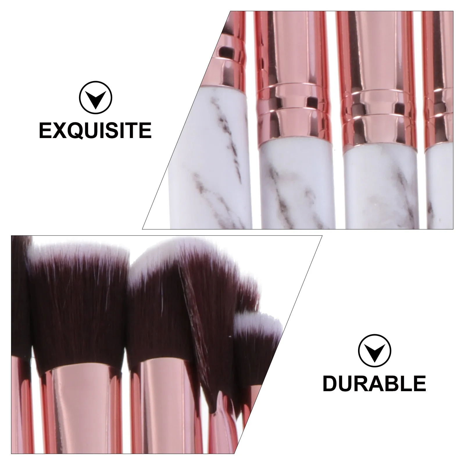 

15Pcs Marble Brush Set High Quality Nylon Bristles Smooth Finish Ideal for Women Gift Professional Makeup Tools