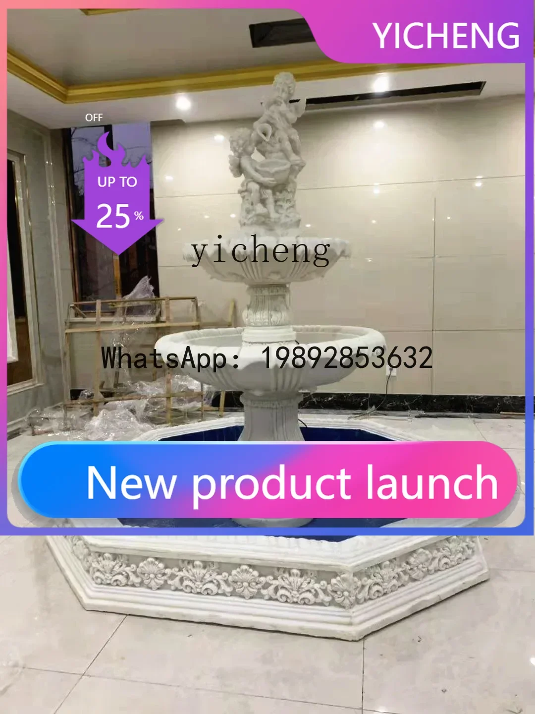 

X2 outdoor courtyard fountain European decoration solar angel sculpture floor-to-ceiling large ornament landscaping fish pond