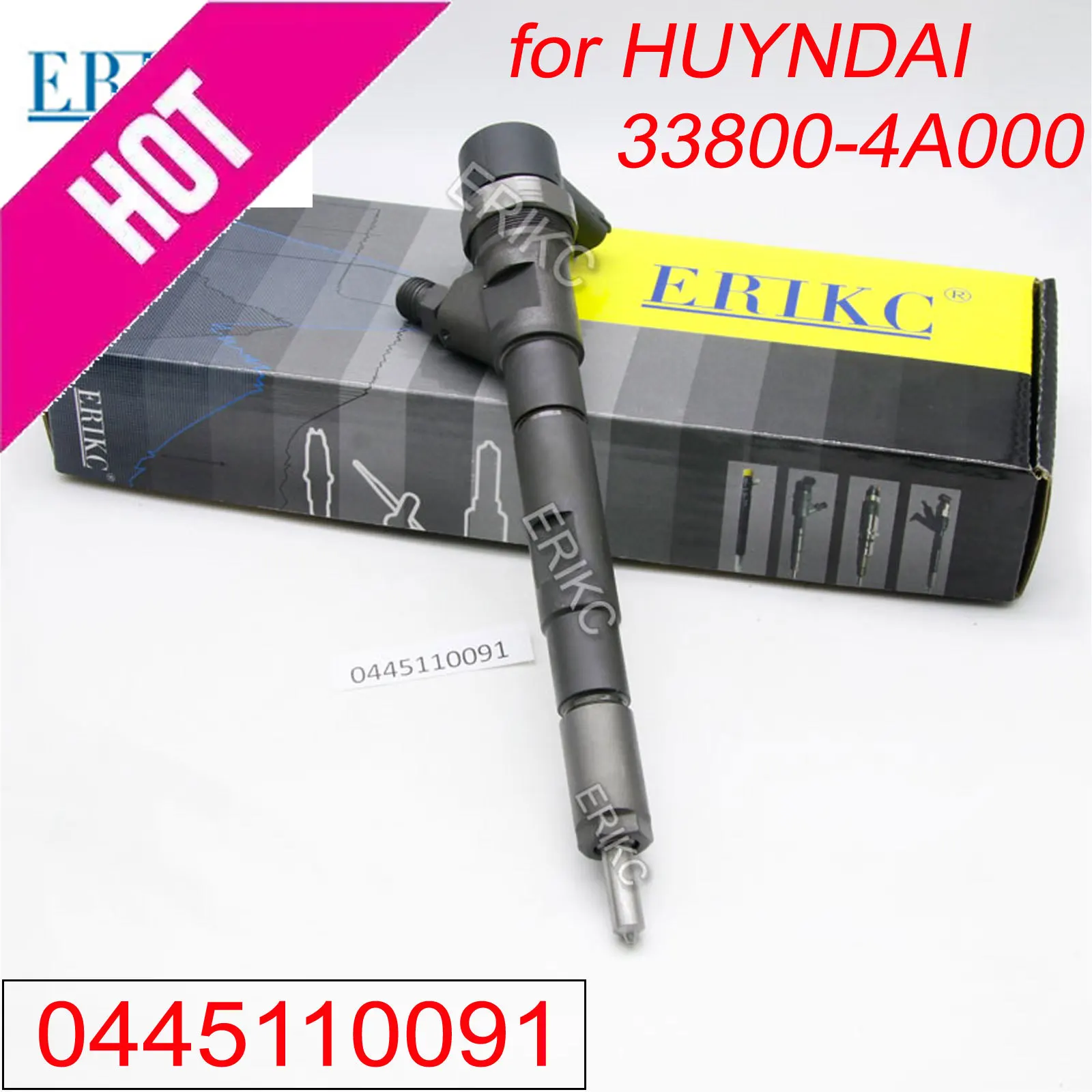 ERIKC 0445110091 Diesel Fuel Injector 0 445 110 091 Common Rail Injection 0445 110 091 for HUYNDAI 33800-4A000