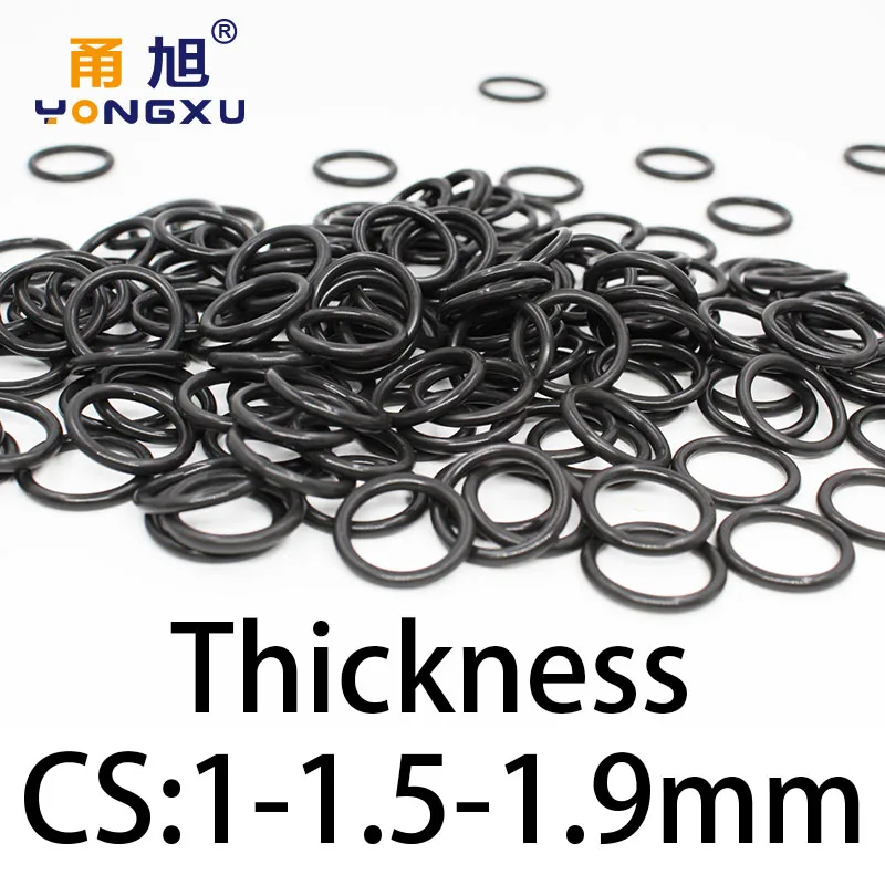 O-ring thickness 1/1.5/1.9mm CS fluororubber FKM sealing temperature resistant gasket rubber ring complete in specifications.-