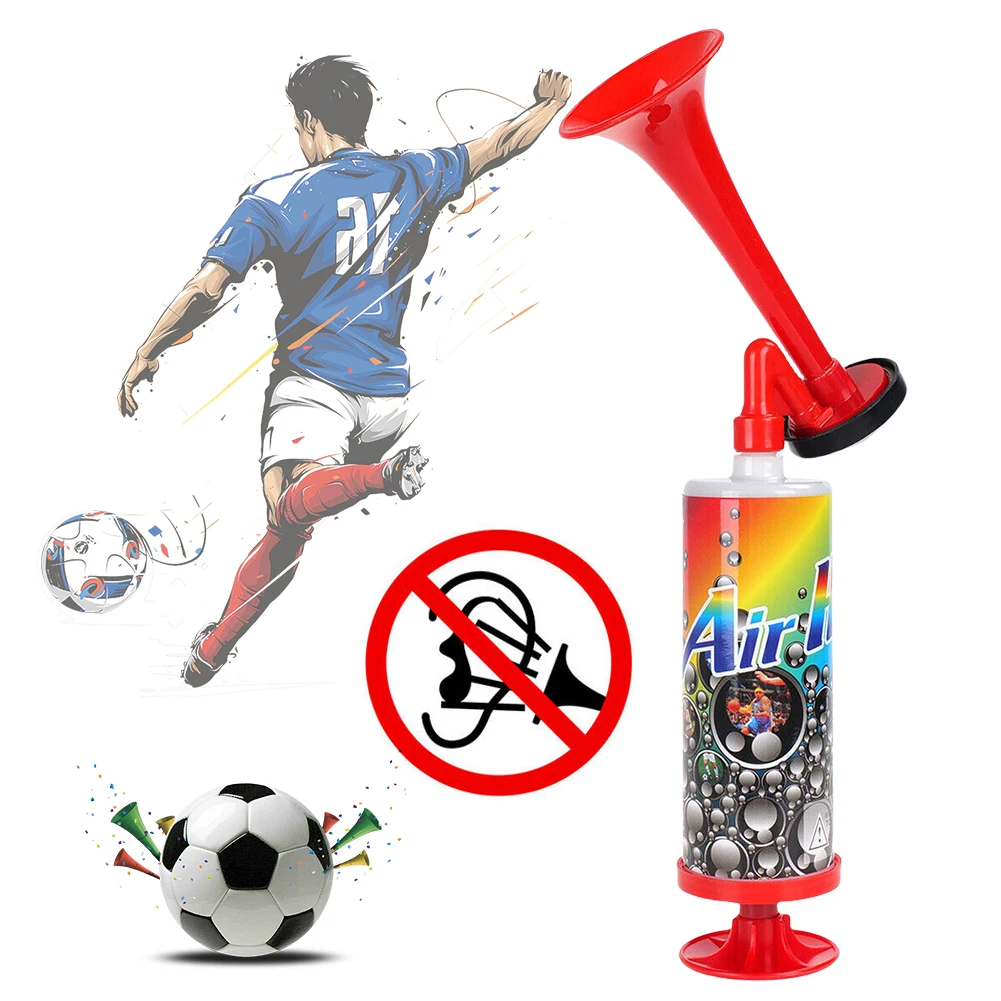 Air Pressure Trumpets Portable Soccer Air Cheering Horn Mini Handpush Pump Air Horn for Boating Sports Events Birthday Parties