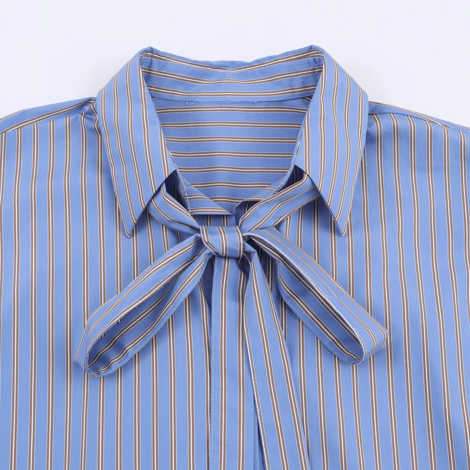 JNLEAOG 가을 신상 캐주얼 루즈 스트라이프 원피스 여성 의류 매듭 장식 스트라이프 루즈 원피스