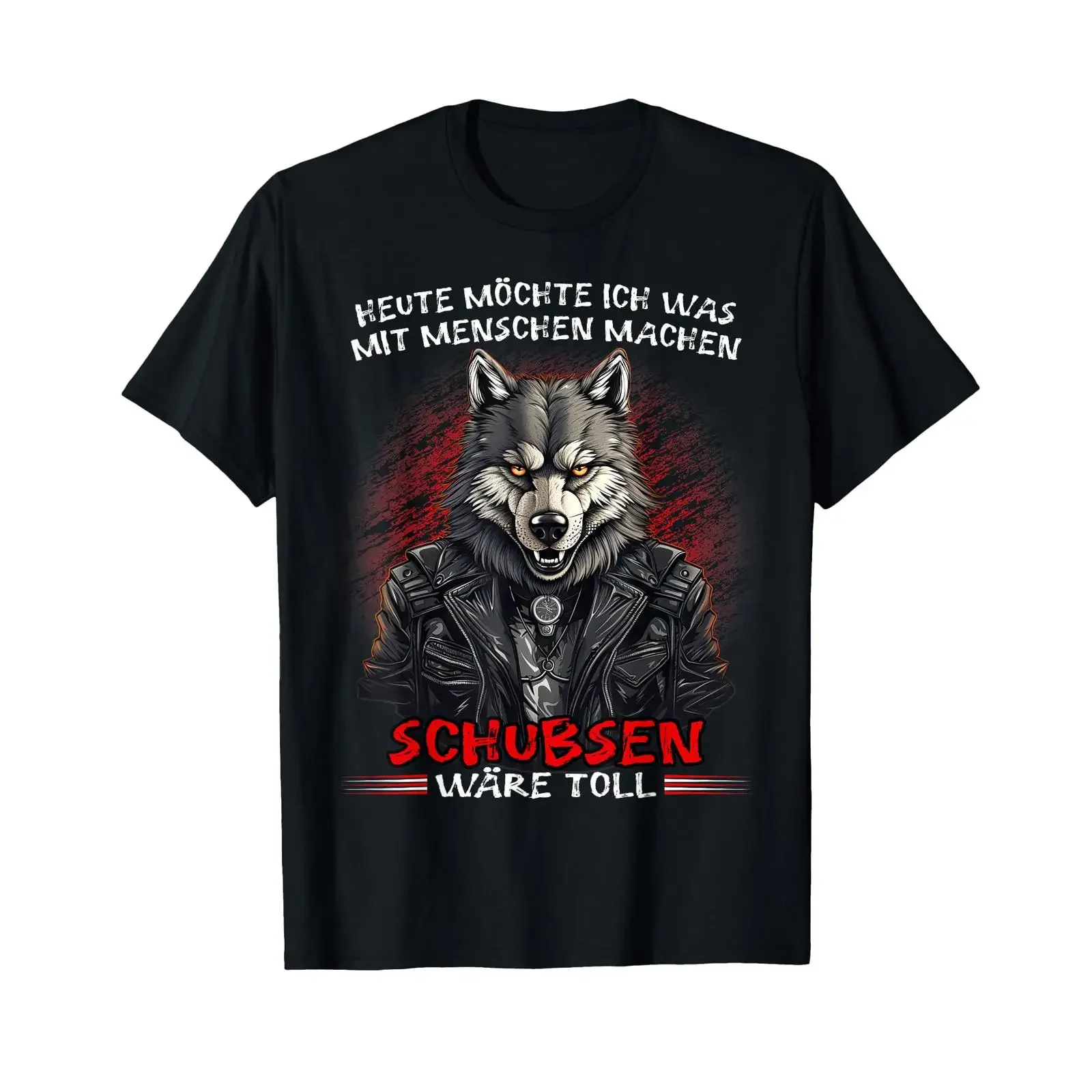 Heute möchte ich was mit Menschen machen Schubsen wäre toll T Shirt black vintage Washed Stretched Slightly fashion Comfortable