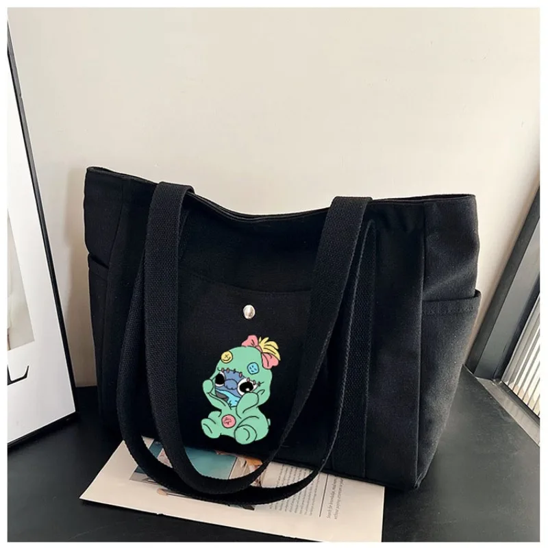 Sac fourre-tout décontracté de grande capacité pour femme, sacs à main de dessin animé CAN o & Stitch, sacs initiés Kawaii