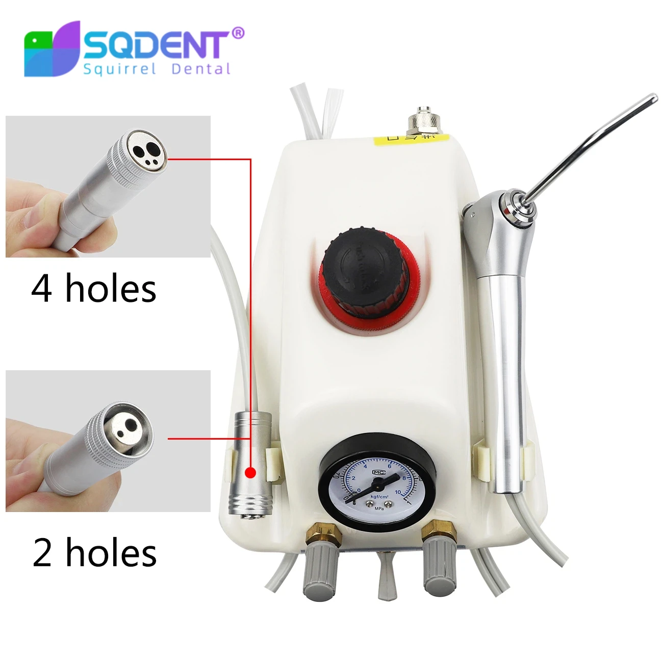 Portable Dental Turbine Unit Work With Air Compressor 3 Way Syringe 2/4 Holes Teeth Whitening Dentistry Equipment Plastic Shell